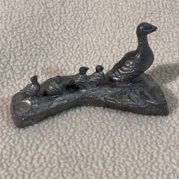 Michael Ricker Pewter Duck and Ducklings Figurine Vintage‎ Signed Early 80's - Picture 4 of 8